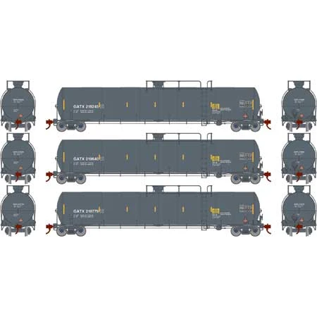 Athearn Genesis G25583 HO Scale 33,900 Gallon LPG Tank Car GATX 3 Pack #1 2 Athearn Genesis G25583 HO Scale 33,900 Gallon LPG Tank Car GATX 3 Pack #1 - Image 2