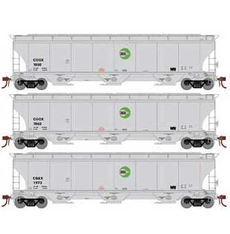 Athearn Genesis G89994 HO Scale Trinity 3 Bay Covered Hopper Cargill CGOX/CGEX 3 Pack #1 1 Athearn Genesis G89994 HO Scale Trinity 3 Bay Covered Hopper Cargill CGOX/CGEX 3 Pack #1