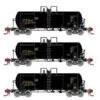 Athearn Genesis GN15328 N Scale 13,000 Gallon Acid Tank Car "Black" UTLX 3 Pack