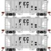 Athearn HO Scale 15420 PS-2 2003 Covered Hopper Florida East Coast FEC 3 Pack