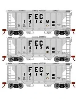 Athearn HO Scale 15420 PS-2 2003 Covered Hopper Florida East Coast FEC 3 Pack