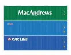 Athearn HO Scale 27154 40' Hi-Cube Containers MacAndrews MMCU Bridgehead BHCU CNC Line CNCU