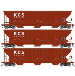 Athearn RTR 22266 HO Scale PS 4740 Covered Hopper Kansas City Southern KCS 3-Pack