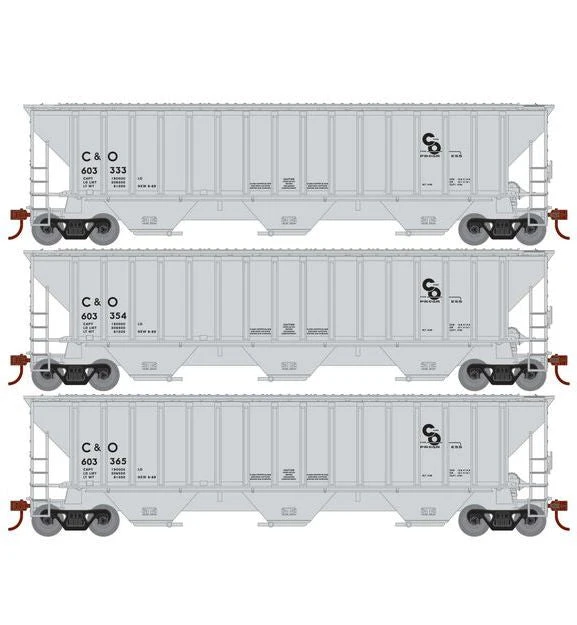 Athearn RTR 22269 HO Scale PS 4740 Covered Hopper Chesapeake & Ohio C&O 3-Pack 1 Athearn RTR 22269 HO Scale PS 4740 Covered Hopper Chesapeake & Ohio C&O 3-Pack