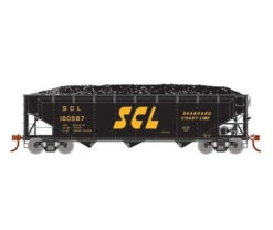 Athearn RTR 33089 HO Scale 40' Offset Coal Hopper W/Load Seaboard Coast Line SCL 160587