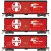 Athearn RTR 69435 HO Scale 40' Modernized Boxcar Santa Fe ATSF 3 Pack
