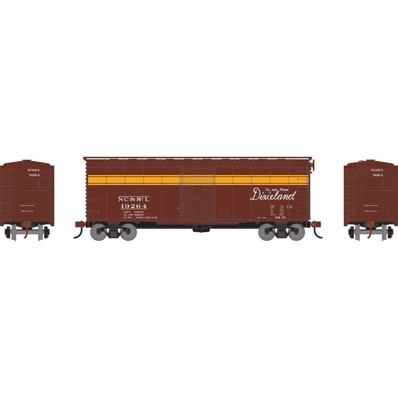 Athearn RTR 75341 HO Scale 40' Single Door Boxcar NC&STL 19264 2 Athearn RTR 75341 HO Scale 40' Single Door Boxcar NC&STL 19264 - Image 2
