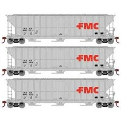 Athearn RTR 81582 HO 54' FMC 4700 Covered Hopper FMC NAHX 3 Pack