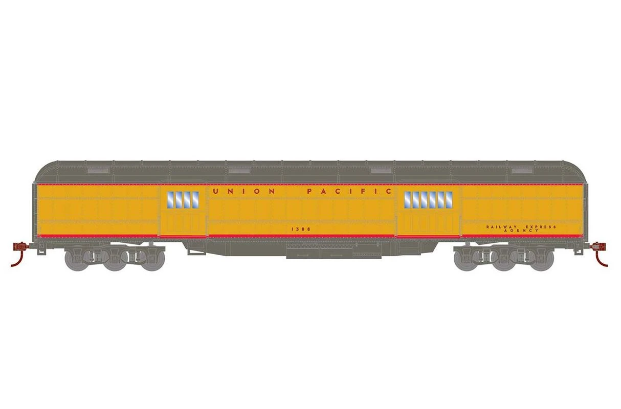 Athearn RTR 88211 HO Scale Heavyweight Baggage Passenger Car Union Pacific 1388 1 Athearn RTR 88211 HO Scale Heavyweight Baggage Passenger Car Union Pacific 1388