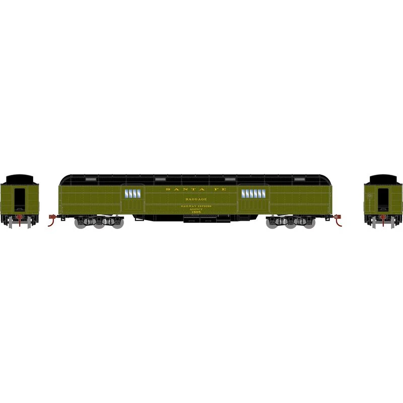 Athearn RTR 88214 HO Scale Heavyweight Baggage Passenger Car Santa Fe ATSF 1895 2 Athearn RTR 88214 HO Scale Heavyweight Baggage Passenger Car Santa Fe ATSF 1895 - Image 2