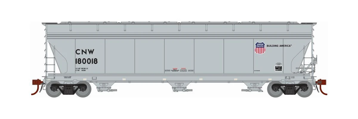 Athearn Genesis ATHG15434 HO ACF 4600 3-Bay Hopper, Union Pacific C&NW #180018 1 Athearn Genesis ATHG15434 HO ACF 4600 3-Bay Hopper, Union Pacific C&NW #180018
