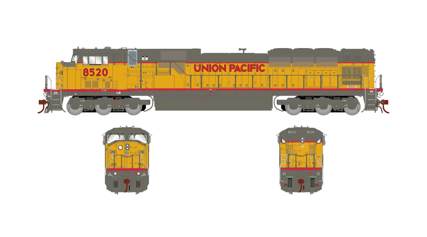 Athearn Genesis 2.0 ATHG27223 HO EMD SD90MAC-H Phase I, Standard DC, Union Pacific #8520 1 Athearn Genesis 2.0 ATHG27223 HO EMD SD90MAC-H Phase I, Standard DC, Union Pacific #8520