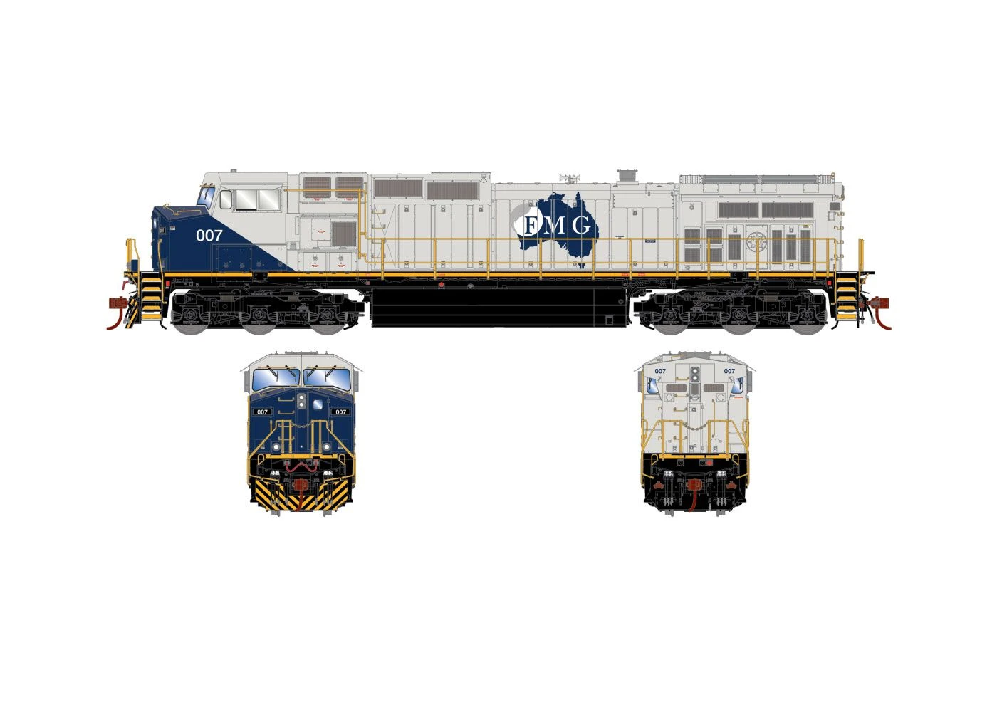 Athearn Genesis 2.0 ATHG31535 HO GE Dash 9-44CW, Standard DC, Fortescue Railway #007 1 Athearn Genesis 2.0 ATHG31535 HO GE Dash 9-44CW, Standard DC, Fortescue Railway #007