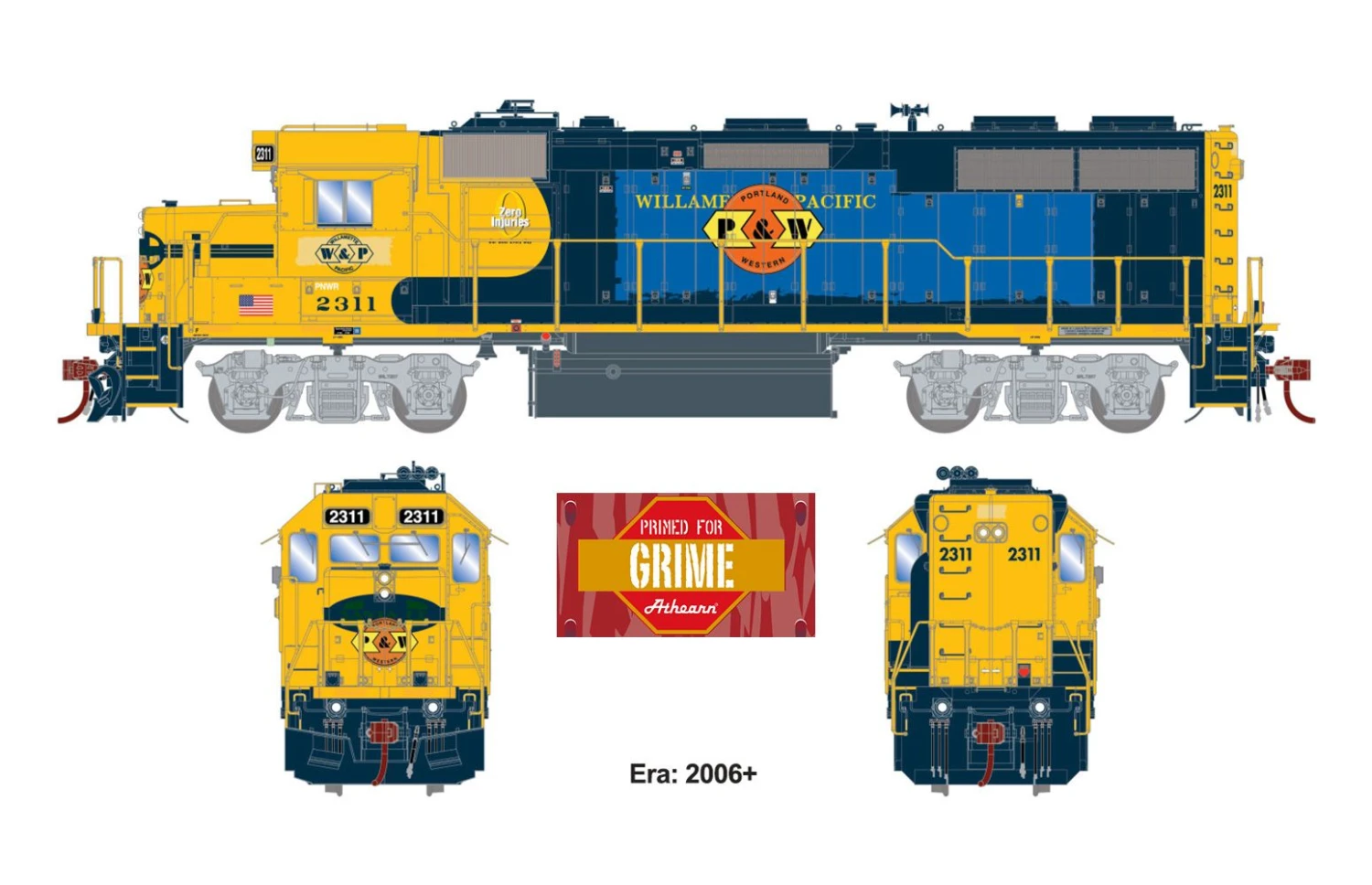 Athearn Genesis ATHG66262, HO Scale EMD GP39-2, Std. DC, PNWR #2311 1 Athearn Genesis ATHG66262, HO Scale EMD GP39-2, Std. DC, PNWR #2311