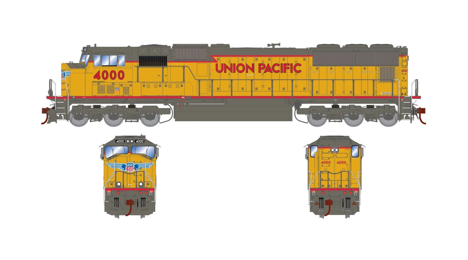Athearn Genesis ATHG75719 HO EMD SD70M, Standard DC, Union Pacific #4000 1 Athearn Genesis ATHG75719 HO EMD SD70M, Standard DC, Union Pacific #4000